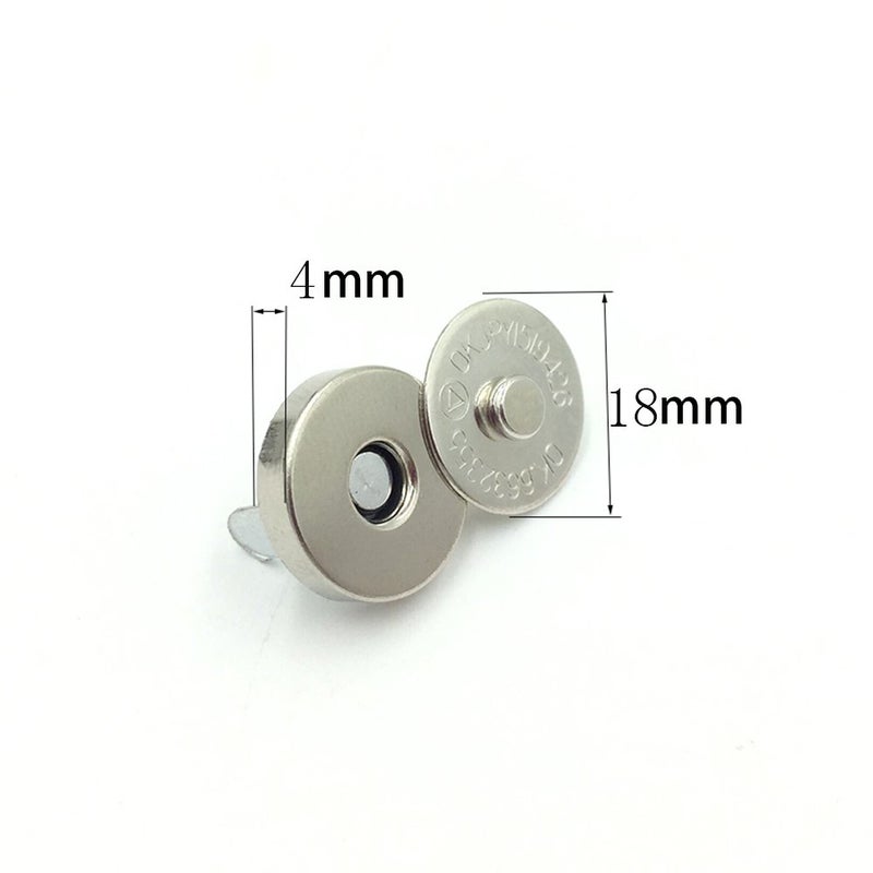 Vafon 100 Sets Silver Tone Magnetic Purse Snap Clasps Button/Great for Closure Purse Handbag Clothes Sewing Craft No Tools Required 18mm (18Y100) - Image 3
